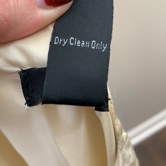 J Crew Collection One Shoulder Silk/Linen/Metallic Gold Mini Dress - Picture 5 of 8